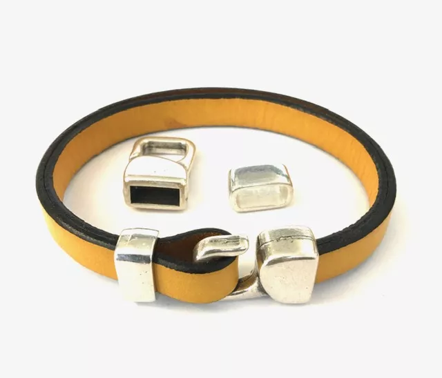 Fermoir crochet pour cuir 10mm double