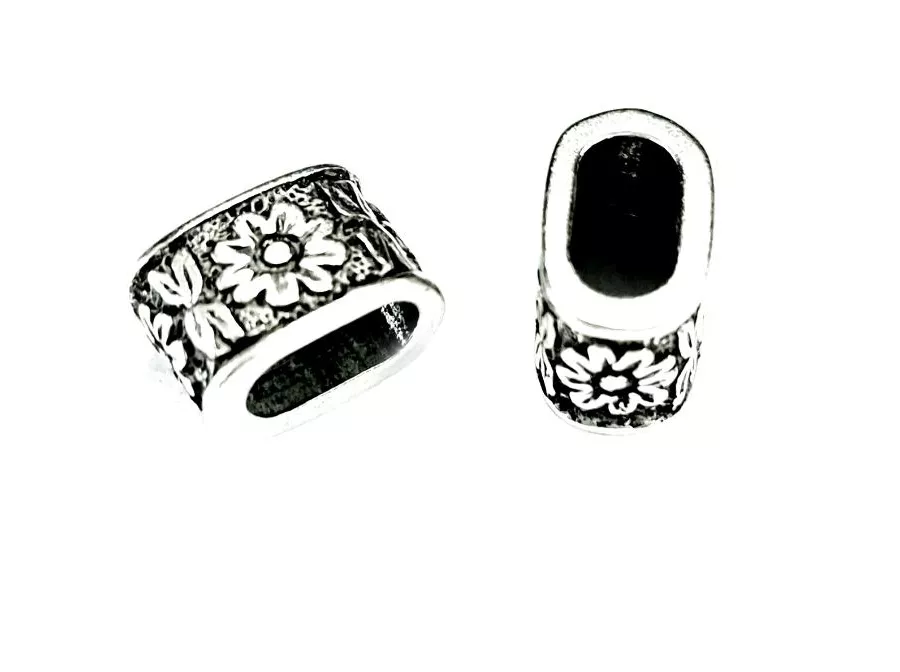 Passant motif fleur pour cuir rond 4.5mm