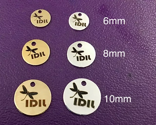 Pendant en laiton 6mm doré à l'or fin avec gravure inclue