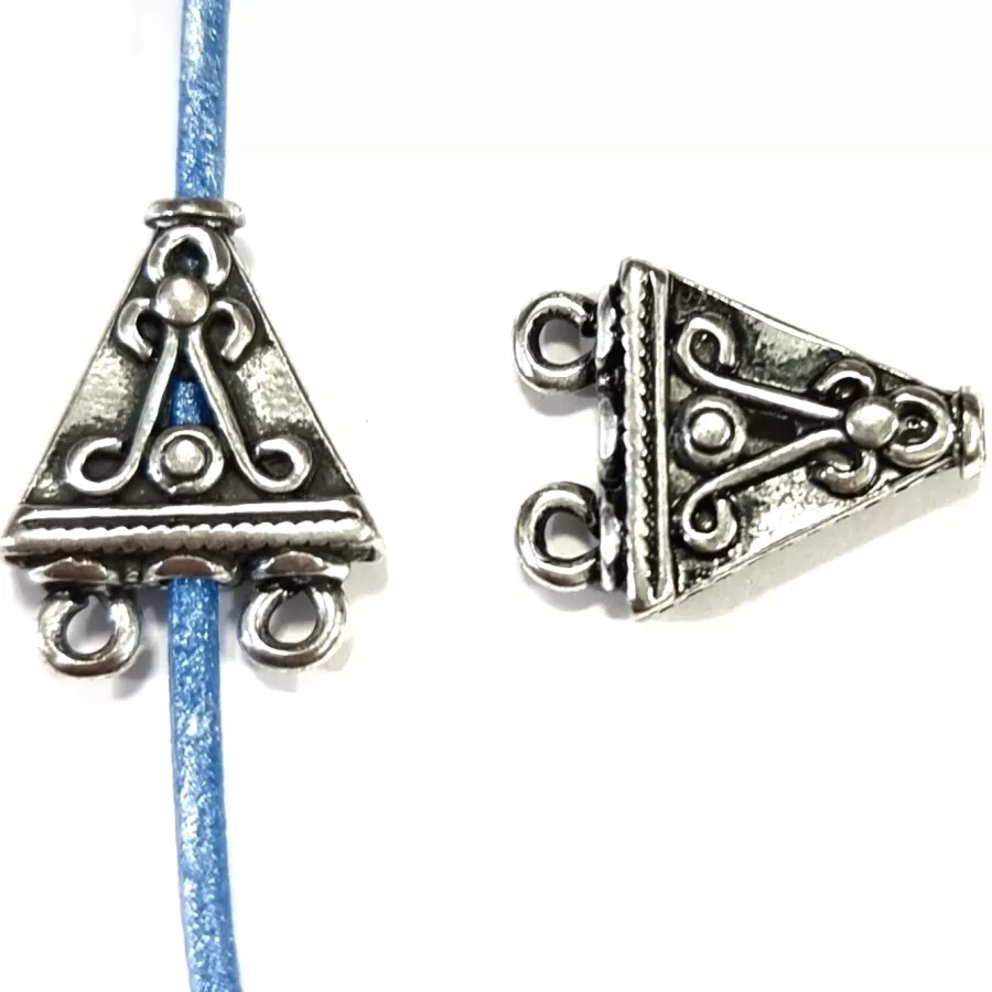 Intercalaire triangle traversant avec deux anneaux