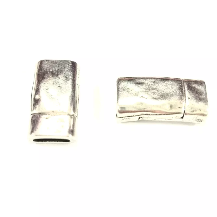 Fermoir aimanté martelé pour cuir plat 6mm