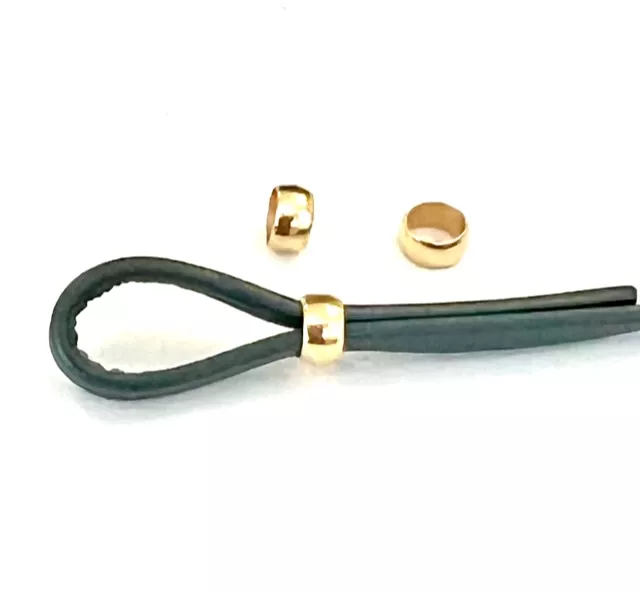 Perles en laiton doré à l'or fin 24 carat diam int 4.2mm