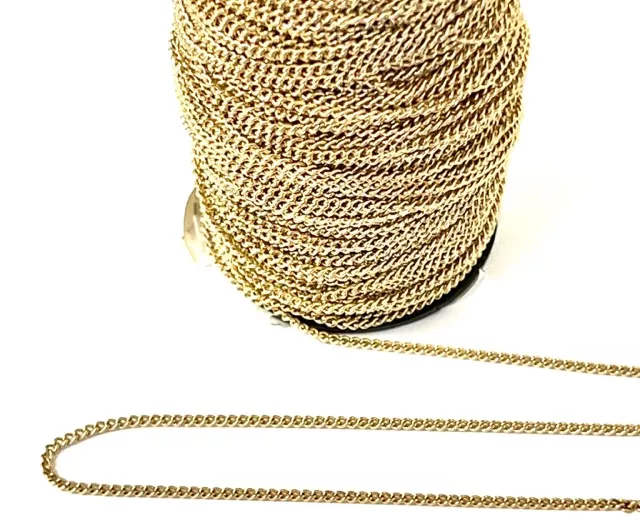 Chaine fine gourmette doré à l'or fin 1micron en France 1.5mm