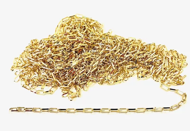 Chaine trombone 7.9 x 3.8mm plaqué Or en France