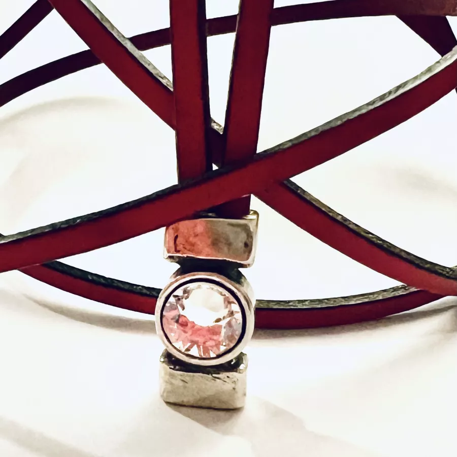 Intercalaire / passant avec strass pour créer bracelet ou bague 6mm