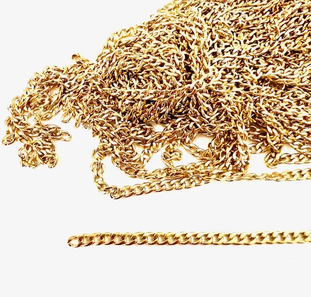 Chaine acier doré gourmette 3.9mm