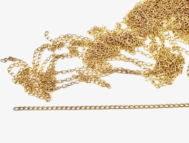 Chaine acier doré classique 2.1mm anneaux espacés