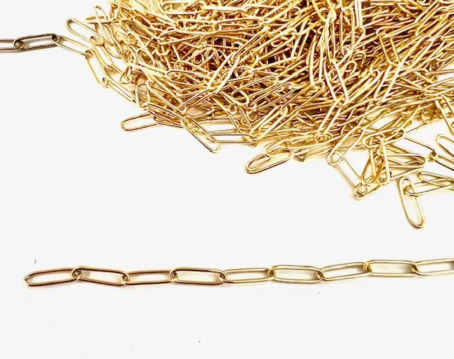 Chaine acier doré trombone 11.1x 3.6mm