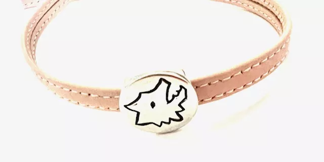 Passant cuir tete de Loup 6x2.2mm