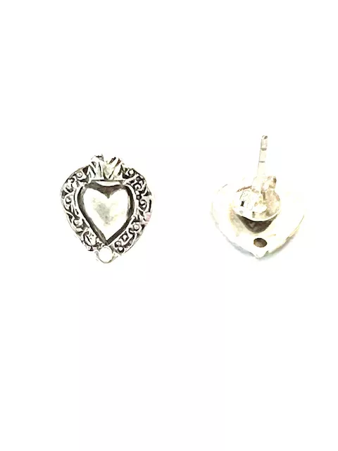 Petit coeur en boucles d'oreillles 13.5 x 11.5 mm