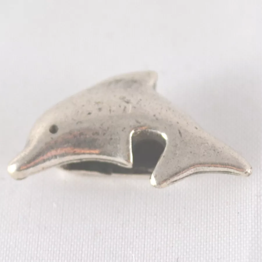 Passant dauphin 10mm en étain plaqué argent