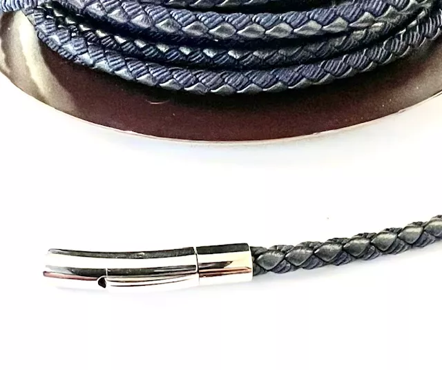 2 Fermoir en acier pour cuir rond4mm