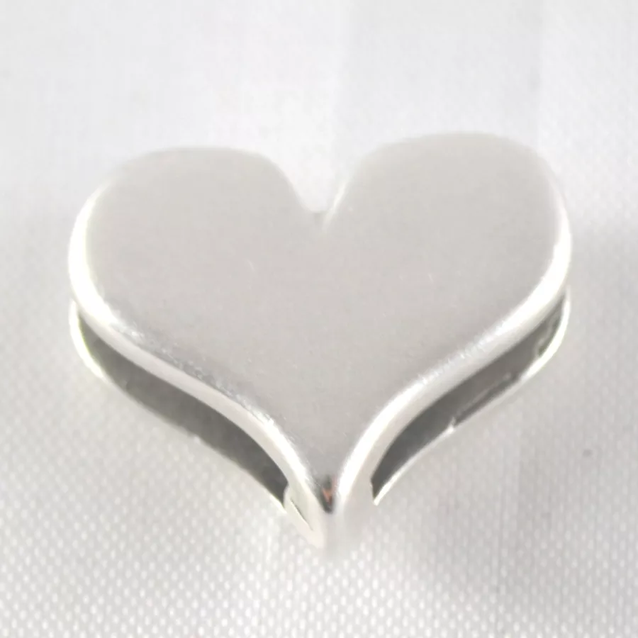 5 Passants coeur 10mm en zamac plaqué argent