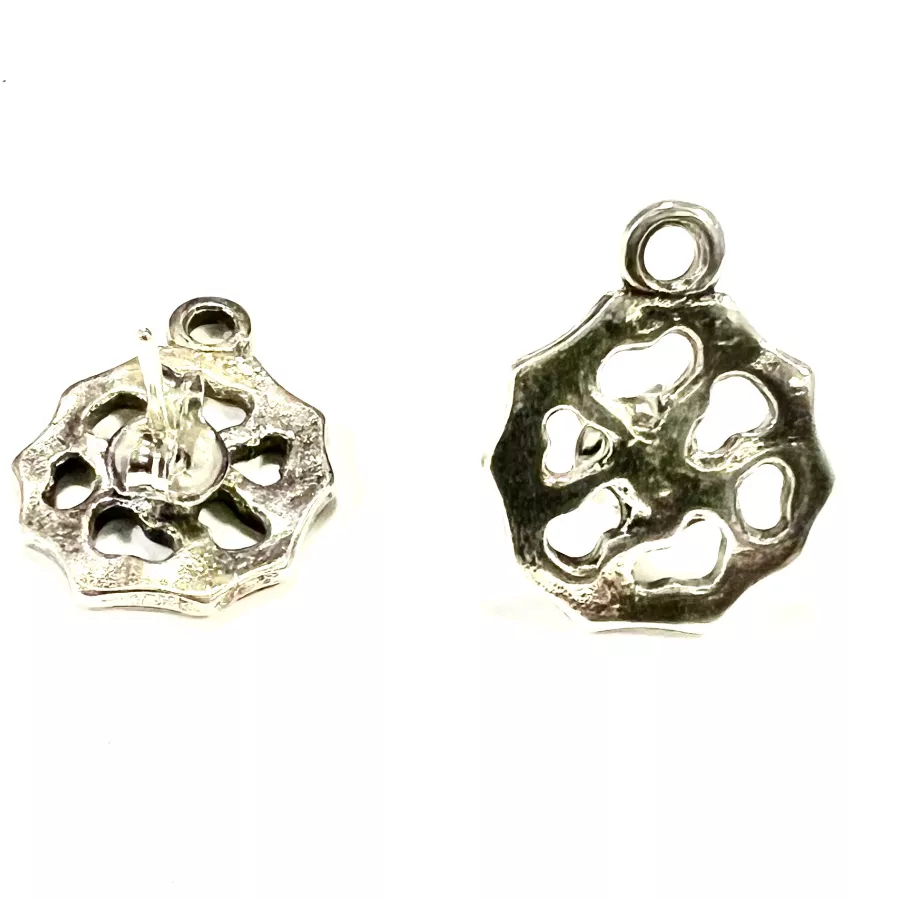 Boucles d'oreilles à clou filgrane rond pl 10 microns argent antique en france