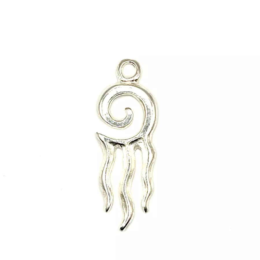2Pendants  flamme en argent vif 39x 14mm