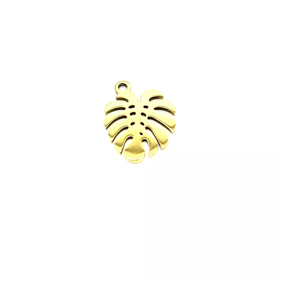 pendant Monstera en Acier doré 16.7 x 13.3 mm