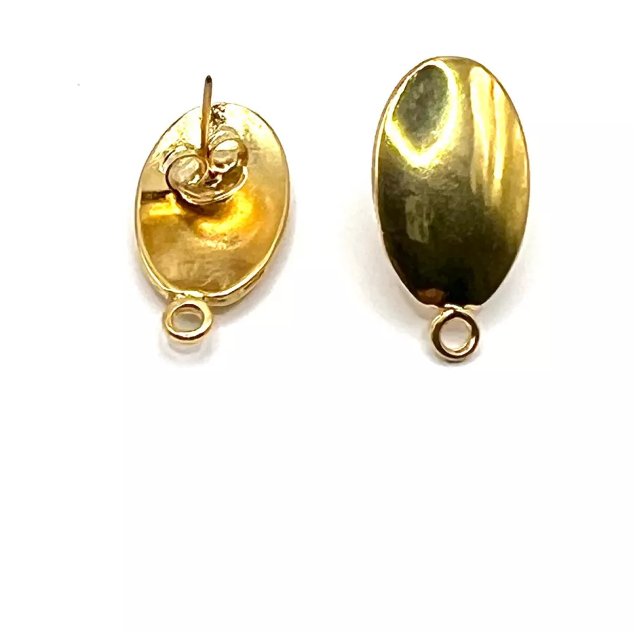 Boucles d'oreilles à clous ovales dorées
