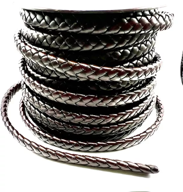 Cuir tressé aplati 10mm