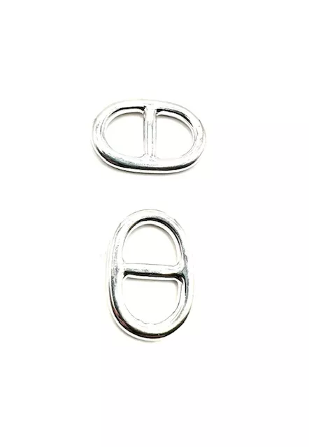 Maille marine grande taille 31 x 21 mm plaqué argent vif 10 microns en France