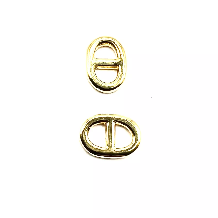 Maille marine très petite taille  14.40 x 10.15 mm doré à l'or fin 1 micron en France