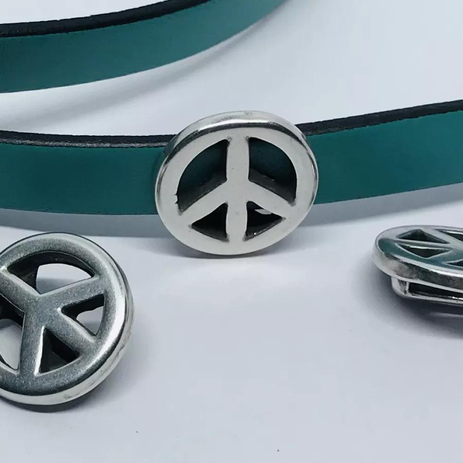 Passant Peace and love  10mm pour cuir 