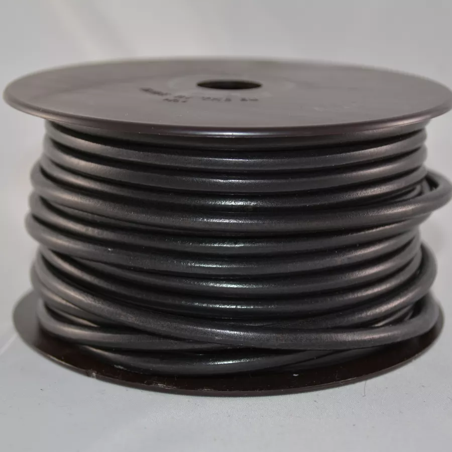 Cuir rond 5mm - Noir