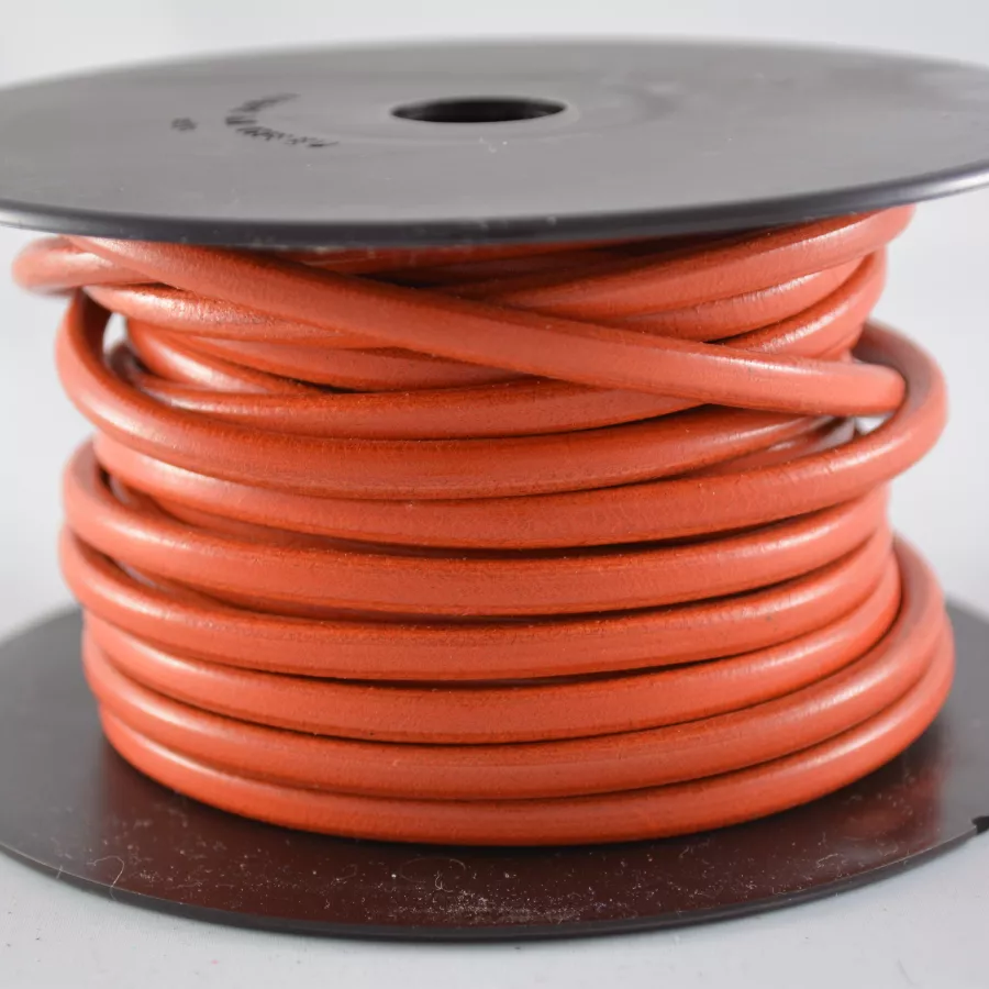 Cuir rond 5mm - Orange
