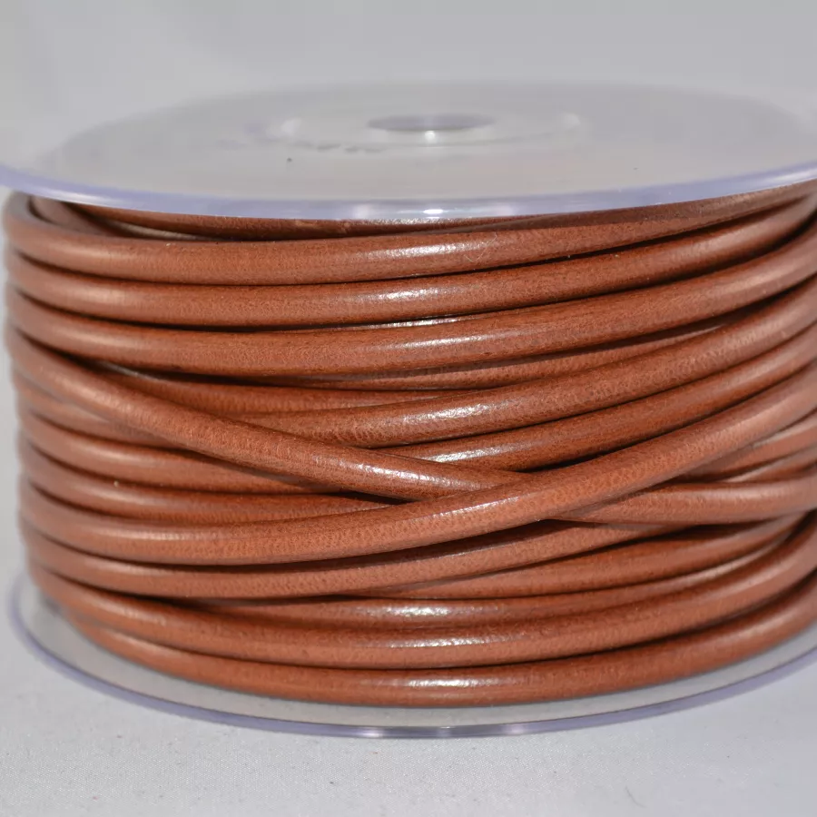 Cuir rond 5mm - Camel