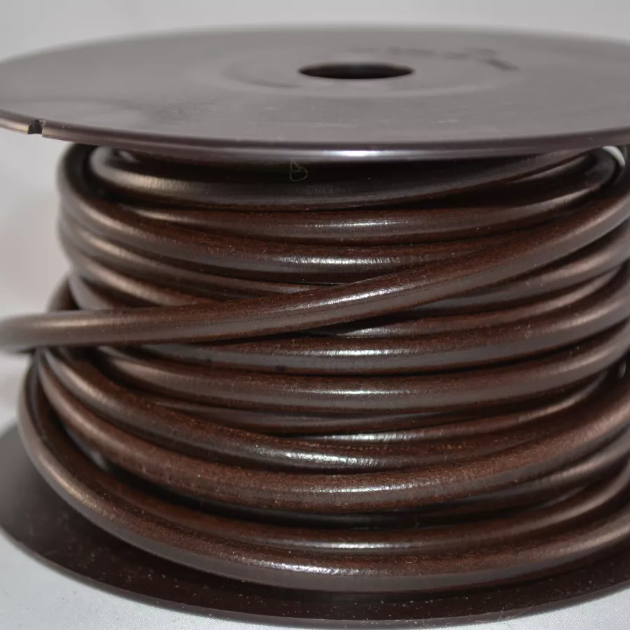 Cuir rond 5mm - Marron foncé