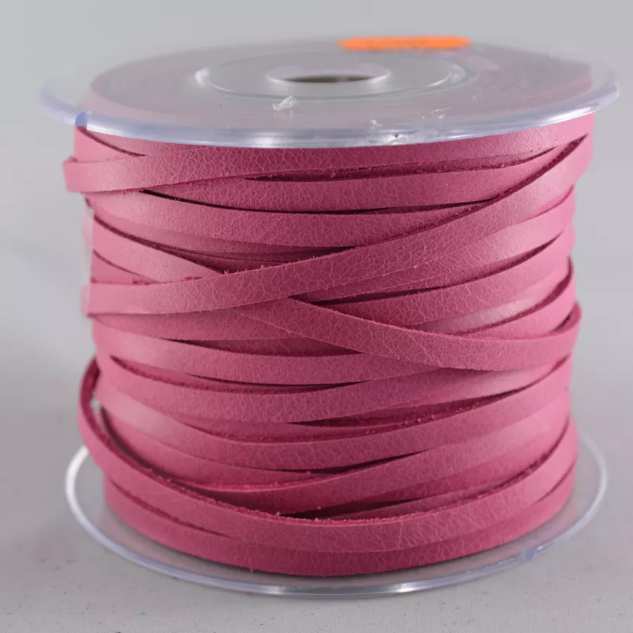 lanière 4 mm en veau non doublé pour sautoir - Fuchsia