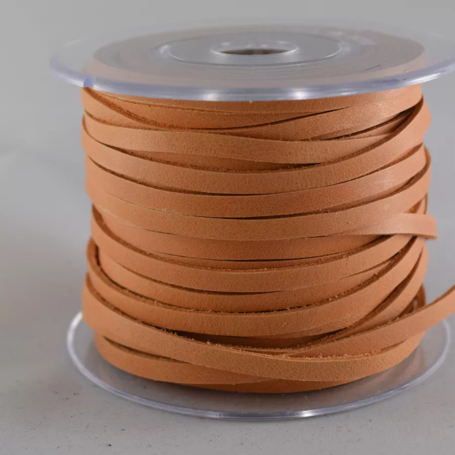 lanière 4 mm en veau non doublé pour sautoir - Orange