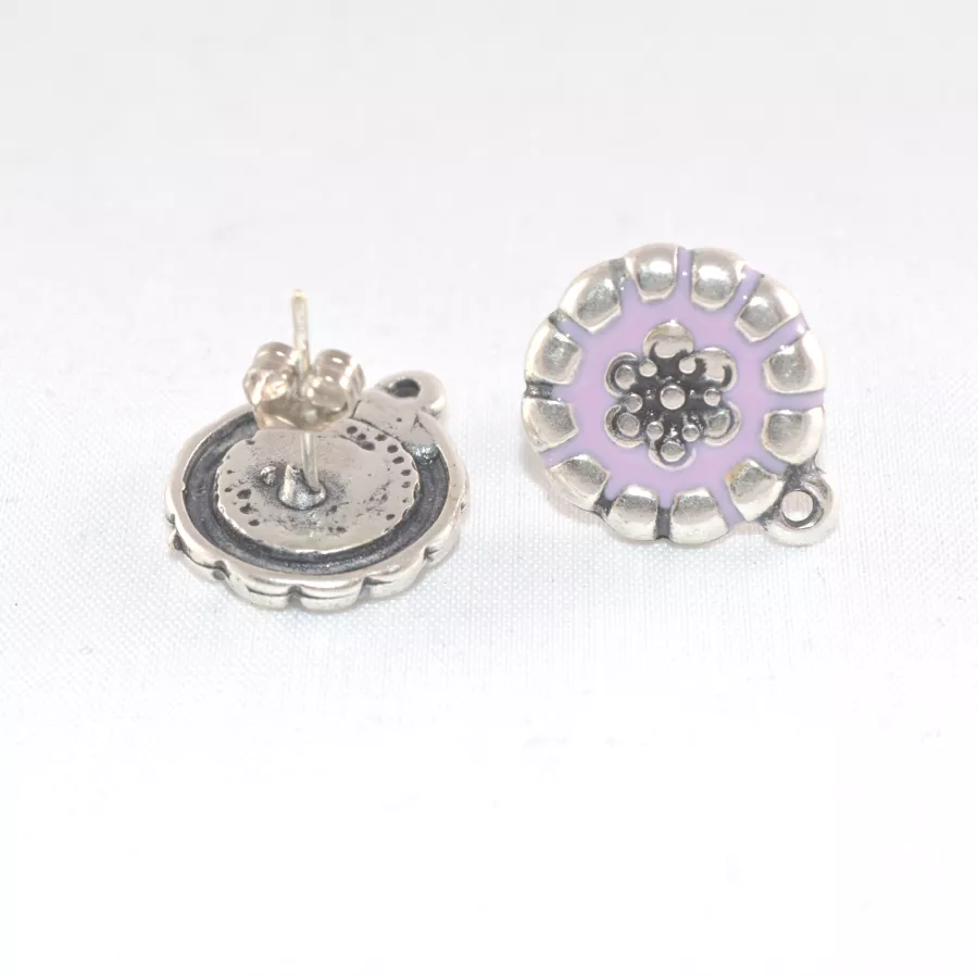 Boucles d'oreilles à clous émaillé Europe - Lilas