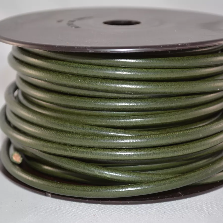 Cuir rond 5mm - Kaki