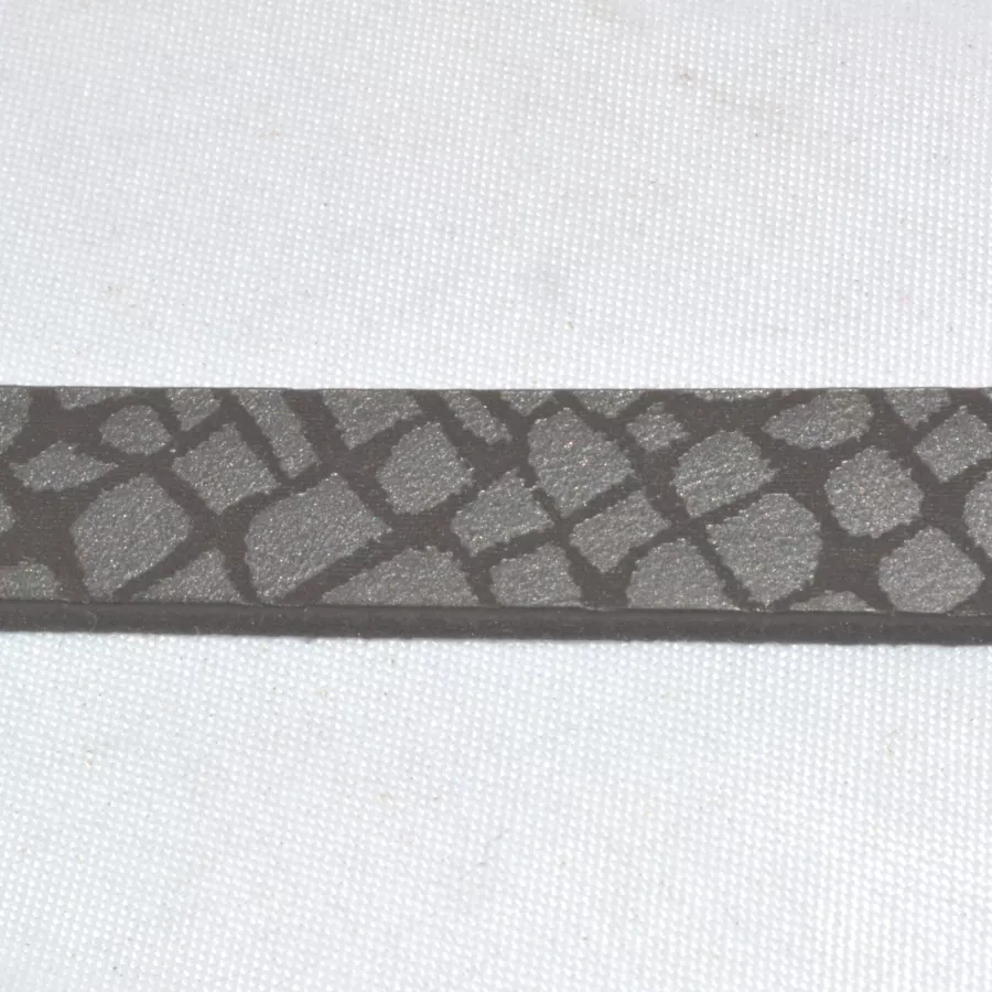 CUIR LASER 10MM CRAQUELE - Argent