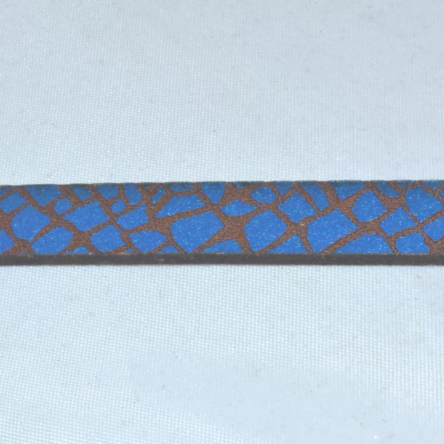 CUIR LASER 10MM CRAQUELE - Bleu