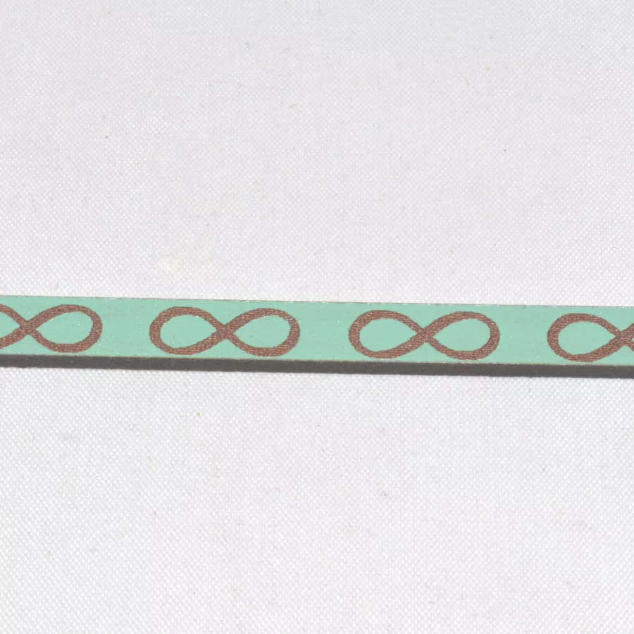 Cuir laser signe de l'infini 5mm - Vert d'eau