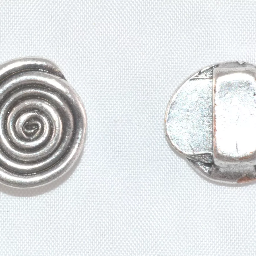 Passant spirale 10mm en étain plaqué argent