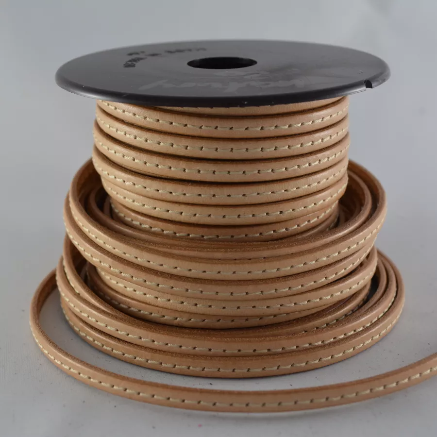 Cuir de veau cousu 5mm - Naturel