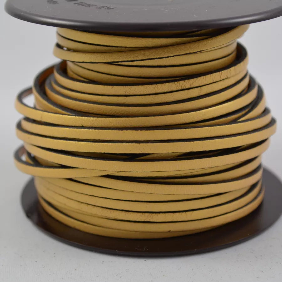 1m Cuir de veau 3mm plat-NOUVELLES COULEURS - Or