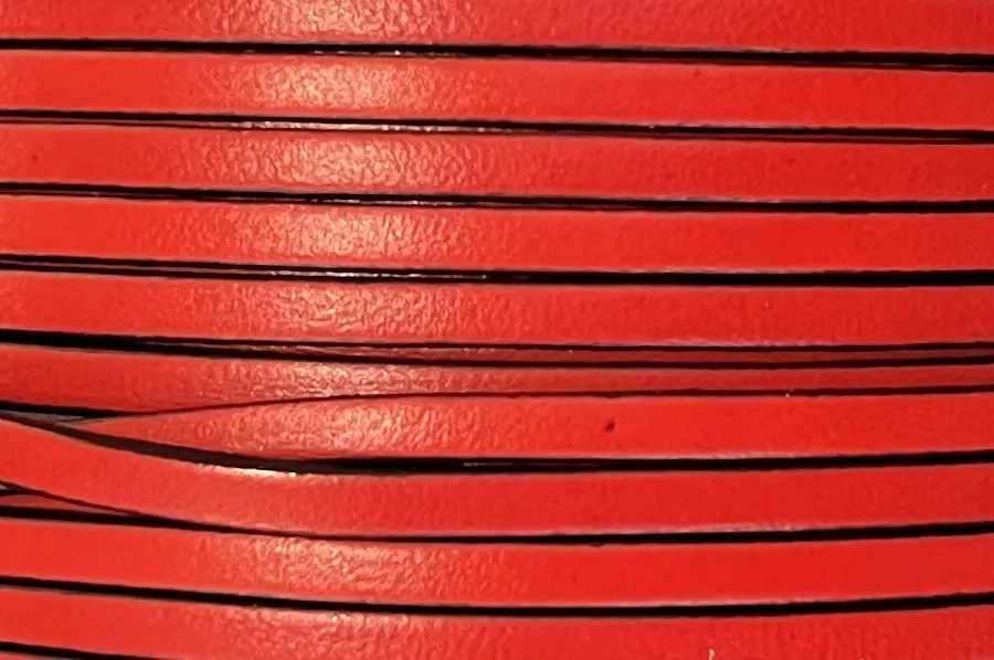 1m Cuir de veau 3mm plat-NOUVELLES COULEURS - Rouge