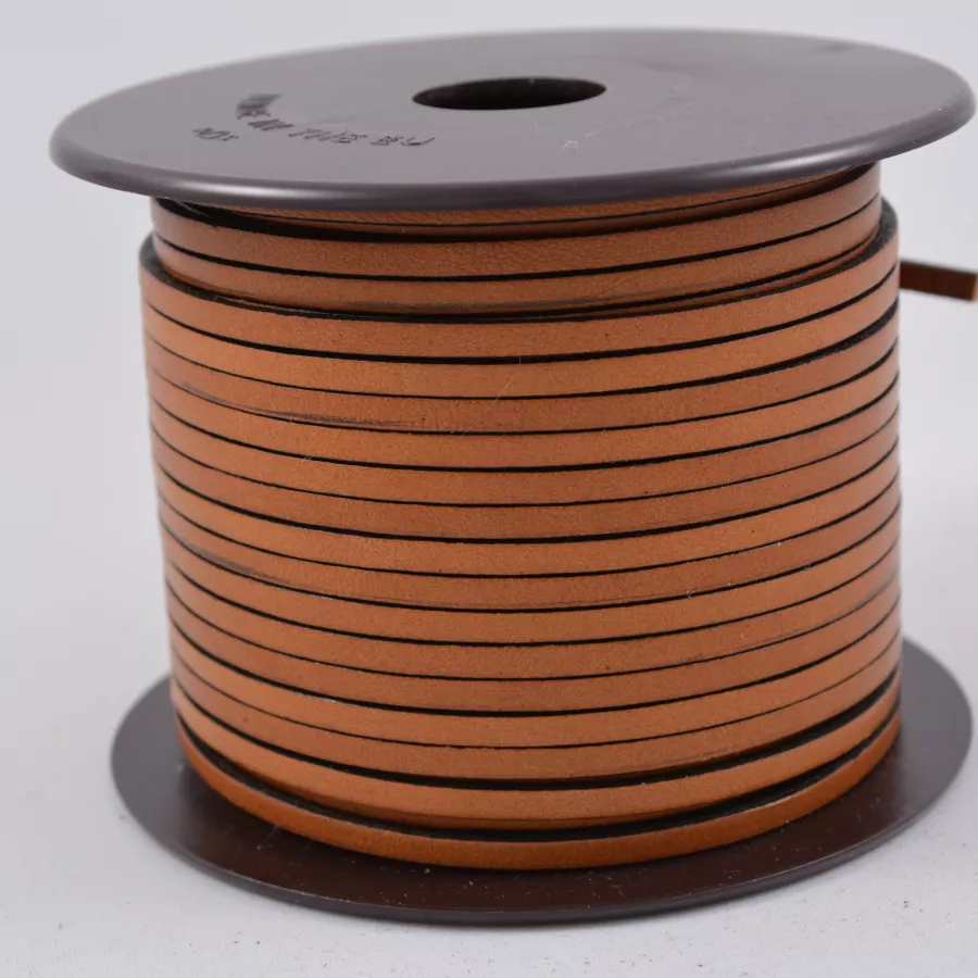 1m Cuir de veau 3mm plat-NOUVELLES COULEURS - Camel