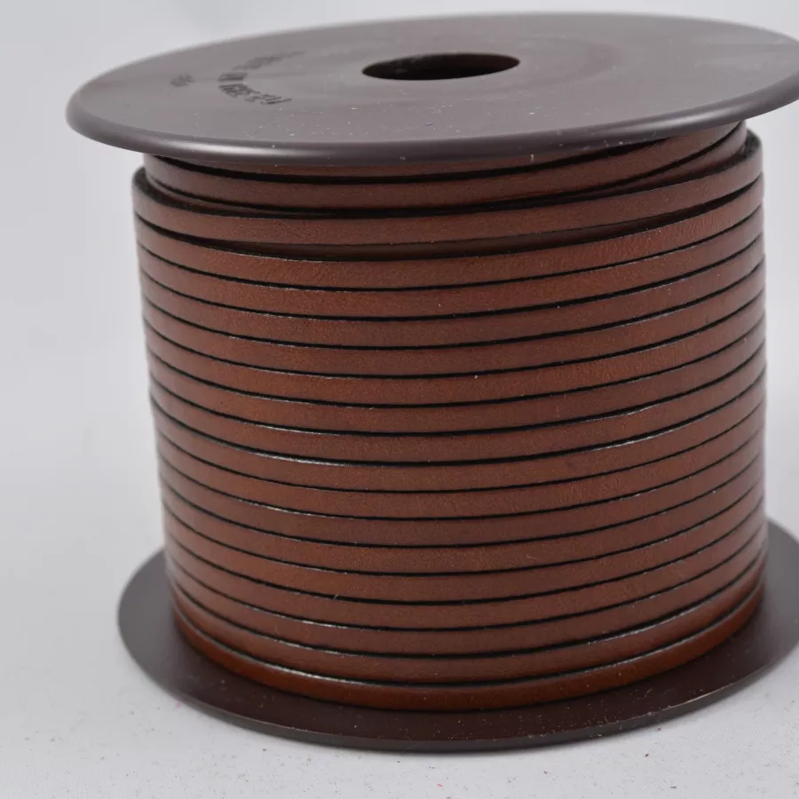 1m Cuir de veau 3mm plat-NOUVELLES COULEURS - Marron moyen