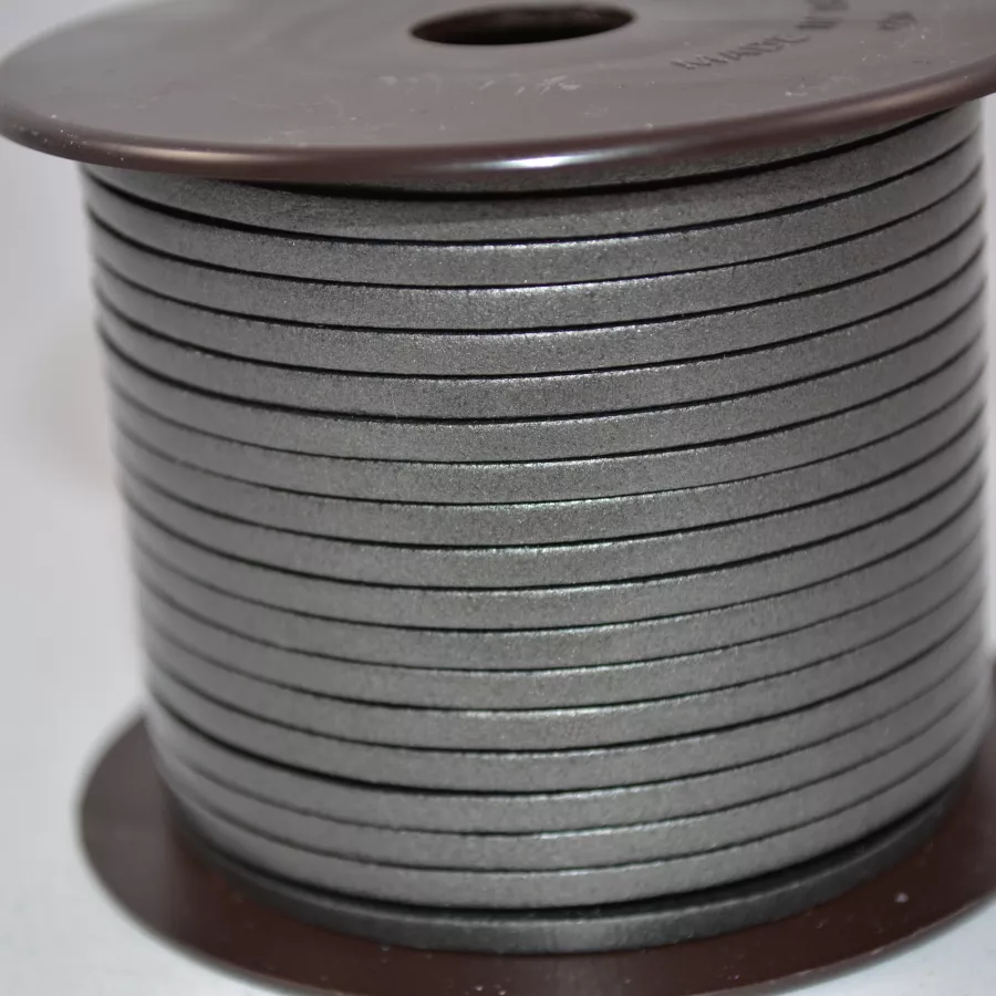 1m Cuir de veau 3mm plat-NOUVELLES COULEURS - Argent antique