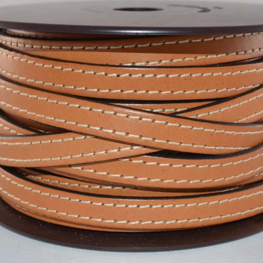 Cuir de veau cousu 10mm-nouvelles couleurs - Camel