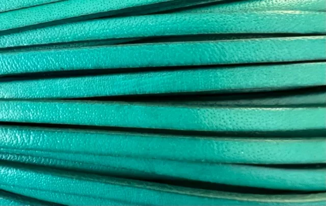 CUIR DE VEAU 5MM ITALIEN - nouvelles couleurs  - Bleu turquoise Turquoise