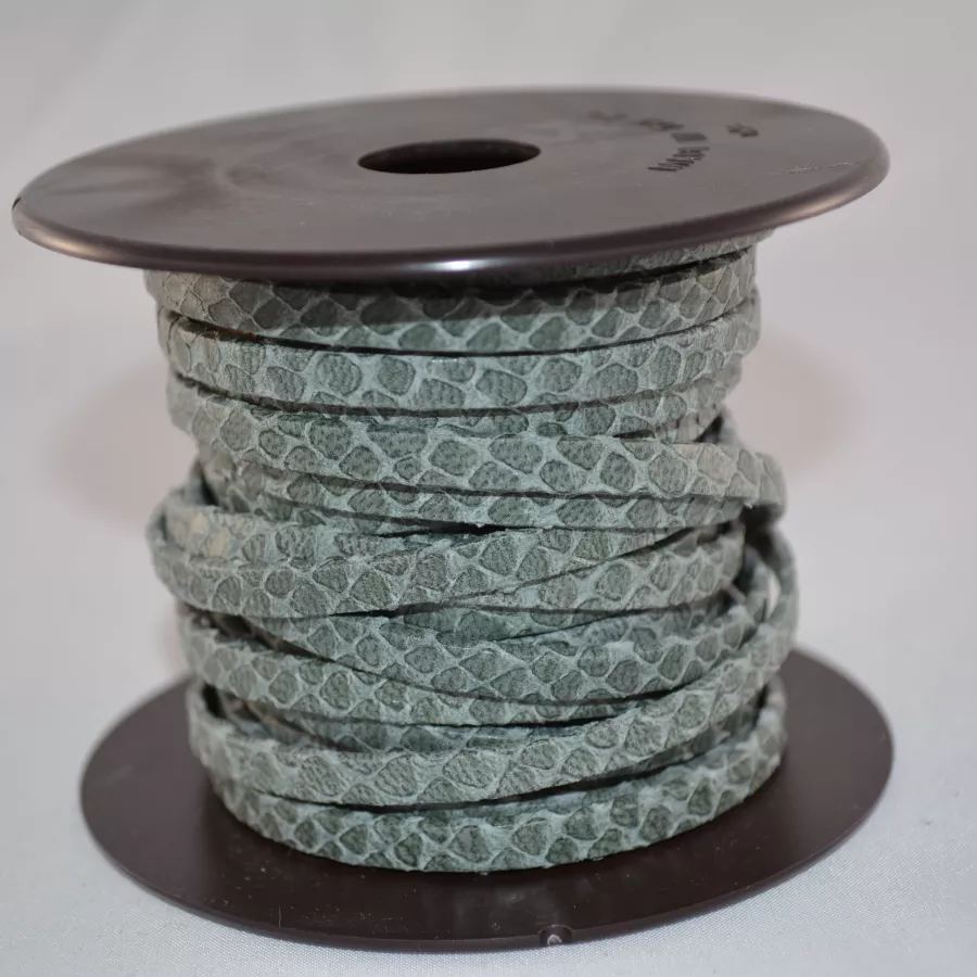 Cuir Chèvre - Motif Serpent - 5mm - Gris