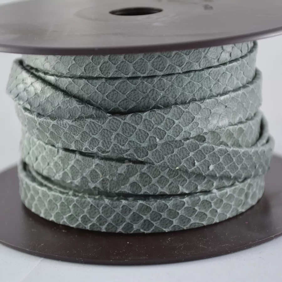 Cuir Chèvre - Motif Serpent - 10mm - Gris