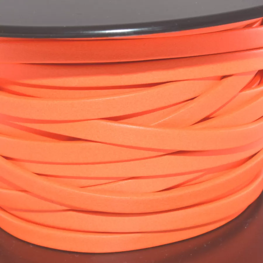 Cuir Chèvre - Plat - 5 mm - Orange fluo
