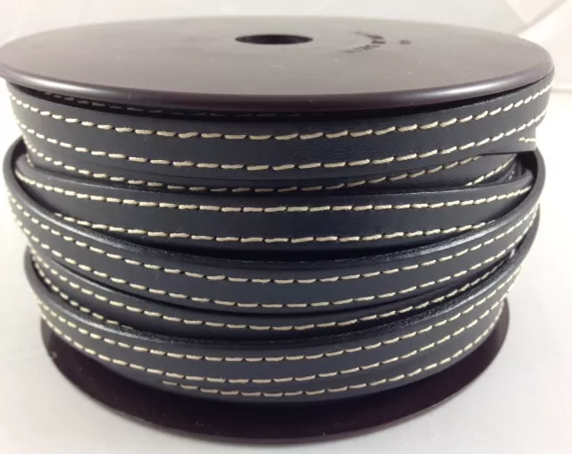 Cuir de veau cousu 10mm-nouvelles couleurs - Gris foncé