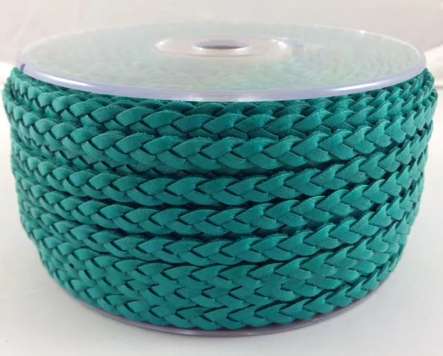 Cuir tressé 6mm-ITALIEN - Bleu turquoise